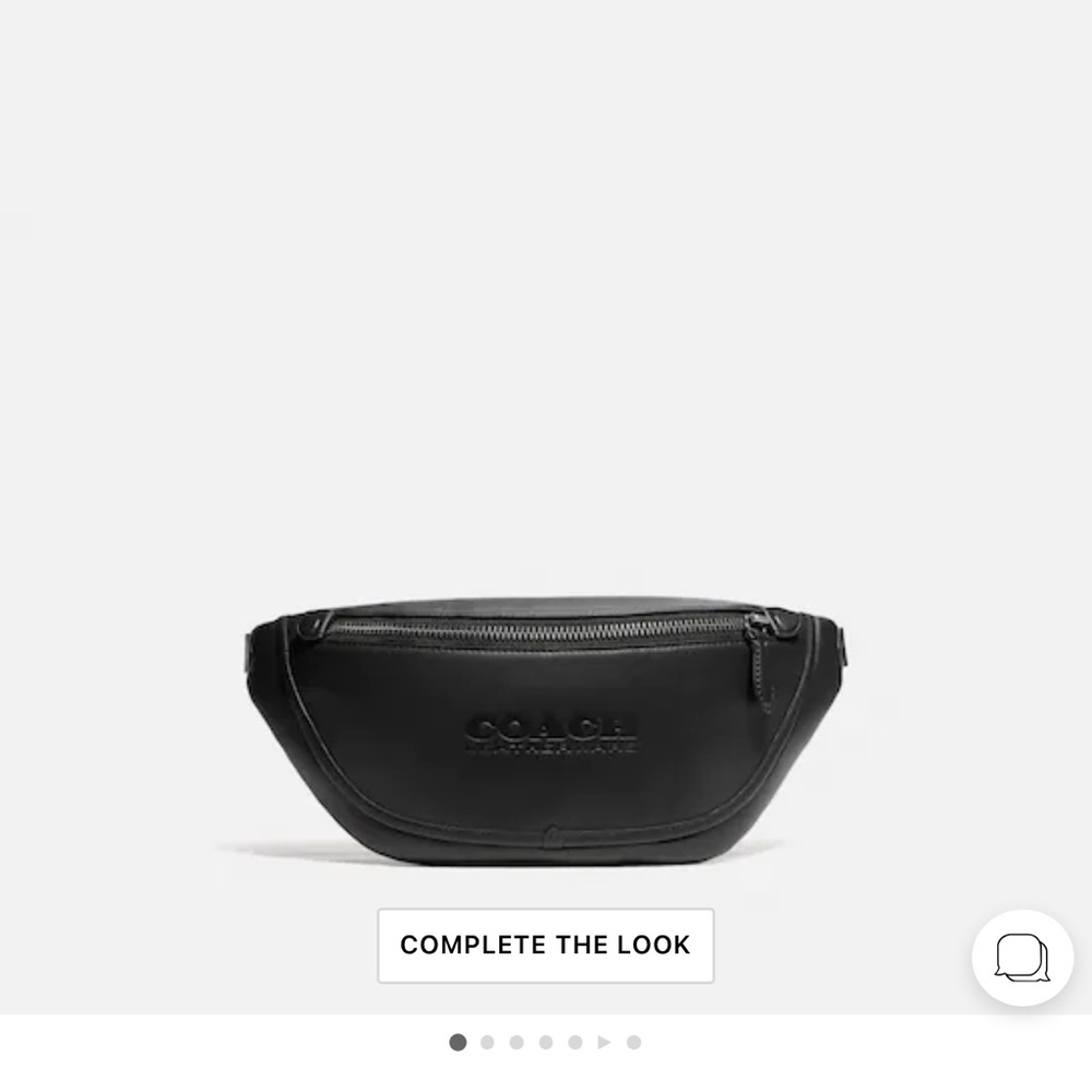Coach League Belt Bag, men’s bag so it bigger and fits more. Black, leather.